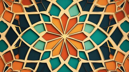 Poster - Creating mesmerizing islamic tile patterns middle east art design cultural heritage close-up colorful and intricate geometry