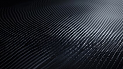 Poster - Abstract close-up of textured surface creating light and shadow patterns with varying lines flowing in waves and reflections on dark background