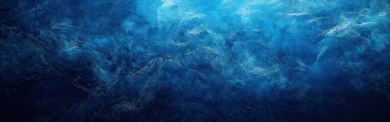 Poster - Abstract Deep Blue Sea Background with Textures and Patterns Emulating Ocean Waves and Turbulence for Creative Designs and Projects