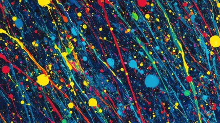 Poster - Colorful Abstract Splash Designs on Glossy Background