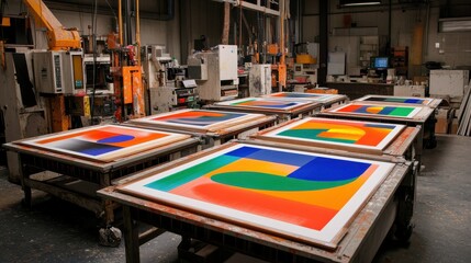 Poster - Colorful Printing Equipment in Professional Studio Setting