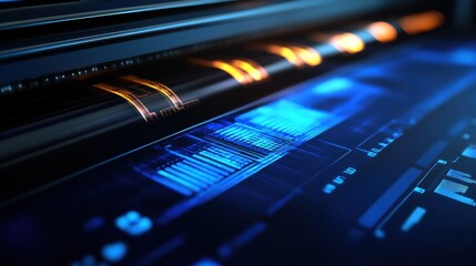 Poster - Digital Printing System with Futuristic Interface Design