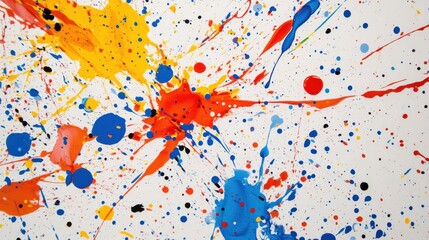 Poster - Dynamic Abstract Art with Colorful Splashes and Textures