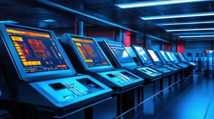 Poster - Futuristic Digital Display Systems in Modern Workspace
