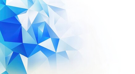 Poster - Abstract geometric background with blue hues and soft white gradient, creating a modern and vibrant digital wallpaper or design element.
