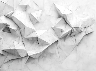 Poster - Abstract geometric background with sharp white polygonal shapes creating a modern and artistic wall design for various creative projects and presentations