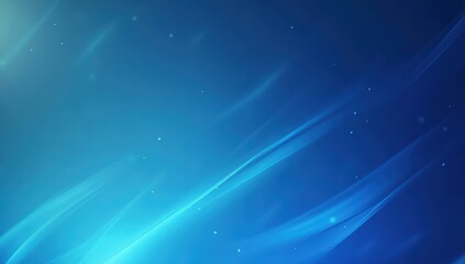 Poster - Abstract gradient background with soft flowing blue waves and delicate light particles for use in digital design, wallpaper, or creative projects