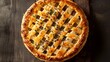 © Muhammad - Perfectly circular pot pie golden crust detail viewed above