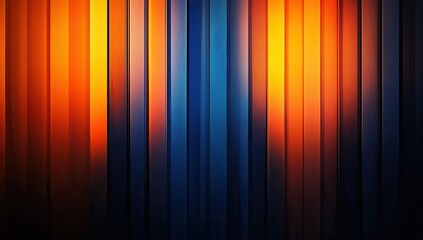 Poster - Abstract gradient background with vibrant orange and blue vertical stripes emphasizing motion and energy in a modern design aesthetic