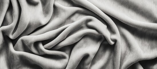 Aufkleber - Warm gray fleece fabric drapes elegantly with soft folds and a smooth texture, creating a cozy and inviting atmosphere for textiles and decor.