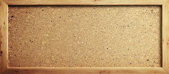 Leinwandbilder - Natural beige corkboard frame on a wooden backdrop designed for creatively showcasing invitations and cards with a textured surface.