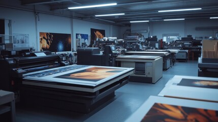 Poster - Modern Digital Printing Facility with Clean Lighting