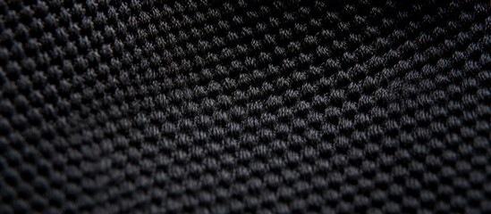 Aufkleber - Textured black fabric background featuring detailed Velcro surface creating a rich depth effect with ample copy space on the right side of the image