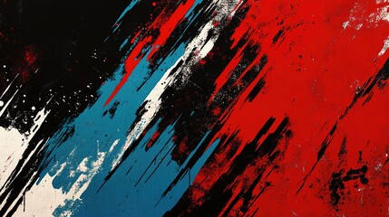 Poster - Abstract red, blue and black background with grunge brush strokes, textures for poster and web banner design, perfect for extreme, sportswear, racing, football, motocross, 32 k Resolution