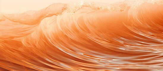 Poster - Soft water waves in a natural orange and brown hue create a tranquil scene with fluid motion, featuring ample copy space for text integration.