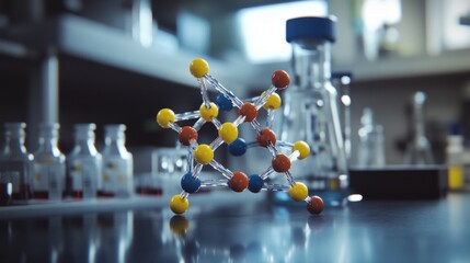 Poster - Rendering precise scientific visualization of dna molecule in laboratory environment for biological research insights