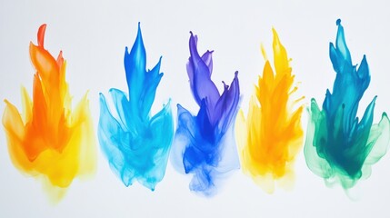 Poster - Vibrant Abstract Color Splashes on Glossy Background
