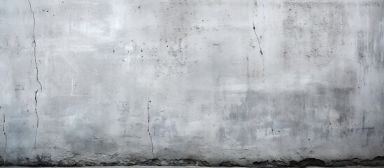 Poster - Gray concrete wall with visible cracks and uneven texture creates a solid background, featuring ample copy space for text or graphics.