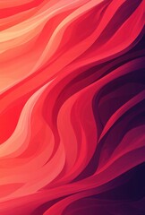Poster - Abstract Red Waves in Vivid Gradient Design Perfect for Background, Digital Art, or Presentation with Fluid Motion and Warm Color Palette