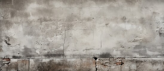 Poster - Aged concrete wall texture featuring gray tones with visible wear and tear, ample blank space for overlays, ideal for background usage.