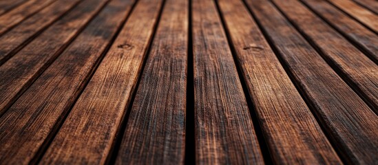 Aufkleber - Close up of rich brown walnut wood planks arranged horizontally showcasing deep textures and natural grain ideal for furniture design and facades.