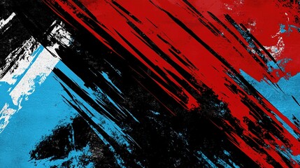 Poster - Abstract red, blue and black background with grunge brush strokes, textures for poster and web banner design, perfect for extreme, sportswear, racing, football, motocross, 32 k Resolution
