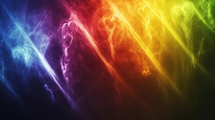 Poster - Vibrant Rainbow Light Streaks Abstract Background