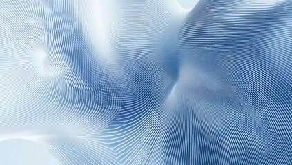 Poster - Abstract Waves in Soft Blue and White Creating Elegant Curved Patterns for Artistic or Design Background Use