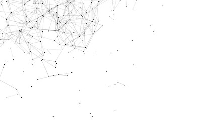 Poster - line connect network animation on white background. Line technology data connection and business background