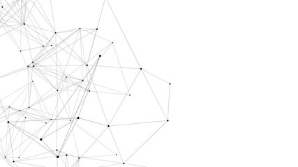 Poster - line connect network animation on white background. Line technology data connection and business background