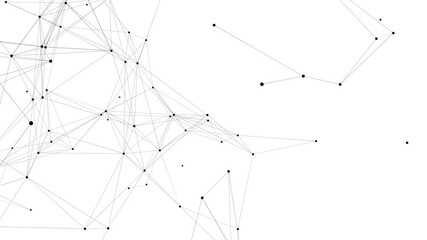 Poster - line connect network animation on white background. Line technology data connection and business background