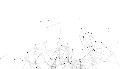 Poster - line connect network animation on white background. Line technology data connection and business background