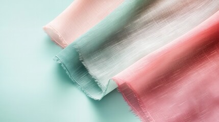 Poster - Gradient design showcasing soft textile draping in pastel colors, emphasizing smooth transitions among shades