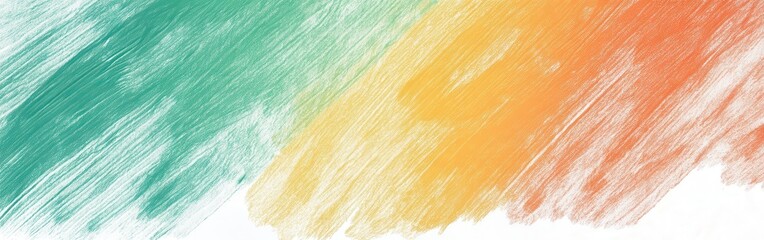 Poster - Gradient of amber and green pencil strokes blend seamlessly to create an abstract design