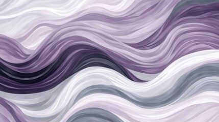 Poster - Abstract pencil strokes design featuring flowing lines in shades of purple, gray, and white for modern art enthusiasts