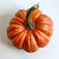 Aufkleber - Vibrant orange pumpkin with a sturdy green stem perfect for autumn decorations and seasonal recipes