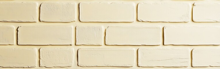 Poster - Smooth pale yellow brick wall creating a subtle and warm atmosphere for various settings