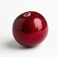 Poster - Fresh cranberry showcasing a shiny deep red hue and perfect round shape against a clean white background