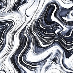 Fototapete - Dynamic doodle cartoon drawings in watercolor showcasing flowing patterns and textures