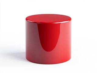 Poster - Red cylinder studio shot, white background, product display