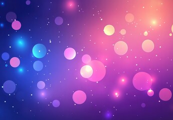 Poster - Colorful Bokeh Effect with Soft Pastel Blurs and Light Orbs on a Deep Blue Background for Creative Projects and Visuals