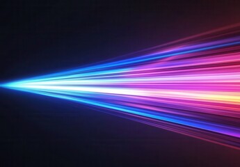 Poster - Colorful Light Beam in Dynamic Motion with Blue, Pink, and Purple Tones on Dark Background for Creative and Abstract Visual Projects