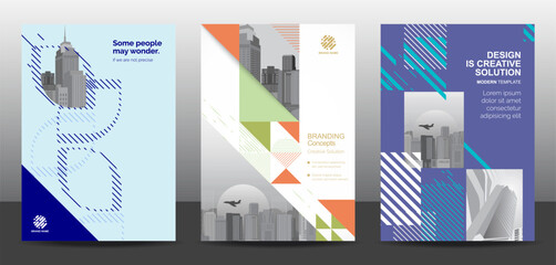 Wall Mural - template vector design set for brochure, annualreport, corporate presentation, portfolio, flyer, lay