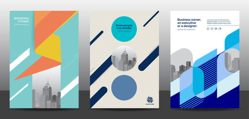 Wall Mural - template vector design set for brochure, annualreport, corporate presentation, portfolio, flyer, lay