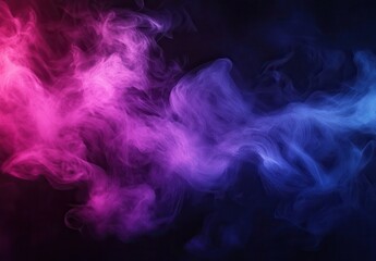 Poster - Colorful Swirling Smoke With Shades of Purple and Blue on Dark Background for Abstract Art and Design Use