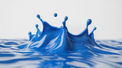 Poster - A stunning abstract image showcasing vibrant blue liquid in motion, full of texture and dramatic flair, this contemporary digital artwork serves beautifully as a captivating backdrop wallpaper