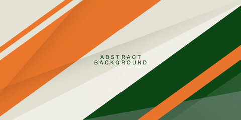 Wall Mural - abstract orange and green papercut 3d background. overlap shape and lines pattern. smart design for 