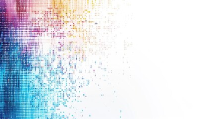 Poster - Abstract data visualization with gradient color blocks. Digital artwork of vibrant color or multicolored brushstroke with white background. Abstract image of pathway with white background. AIG53.