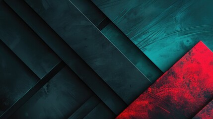 Poster - Abstract red and teal lines with splatter effects on dark background. Background image of red and blue splashing as frame. Digital art for dynamic and modern design. Modern background. AIG51.