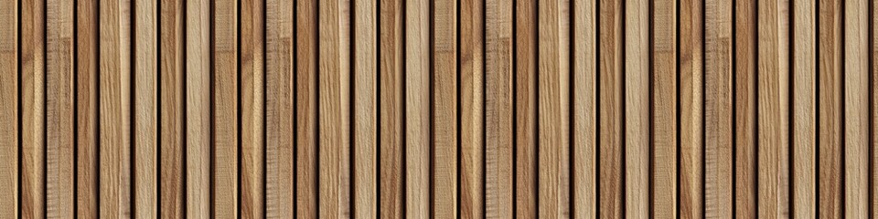 Aufkleber - 3d decor panel, wood background banner panorama long - Brown wooden acoustic panels wall texture , seamless pattern, vertical